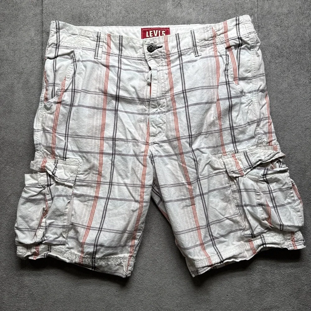 Levi's Plaid‎ Cargo Shorts Mens 38 9